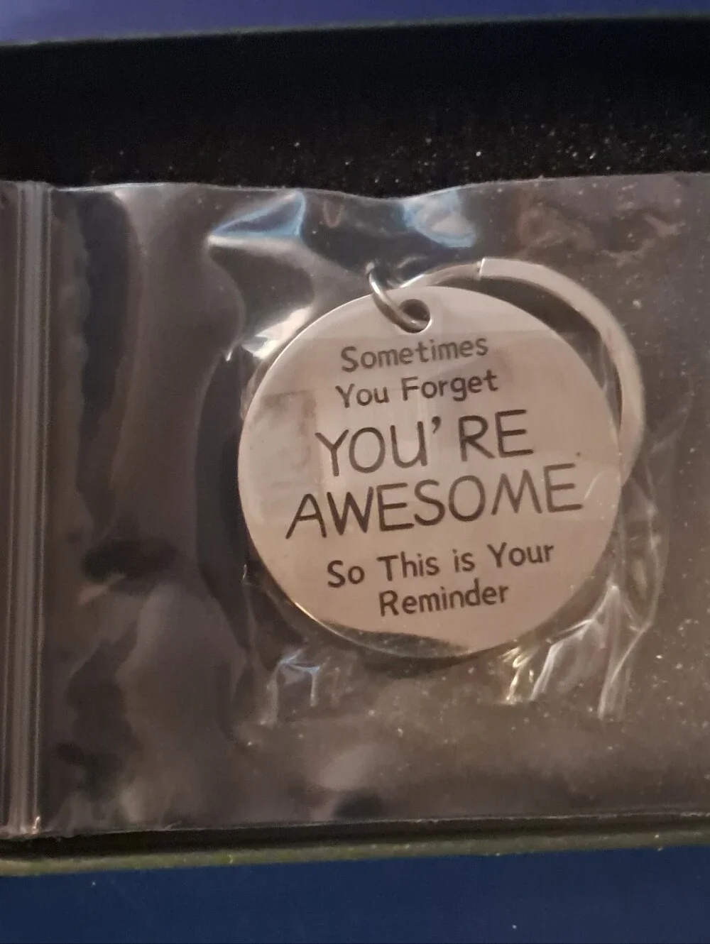 YOU'RE AWESOME Silver Reminder Keychain